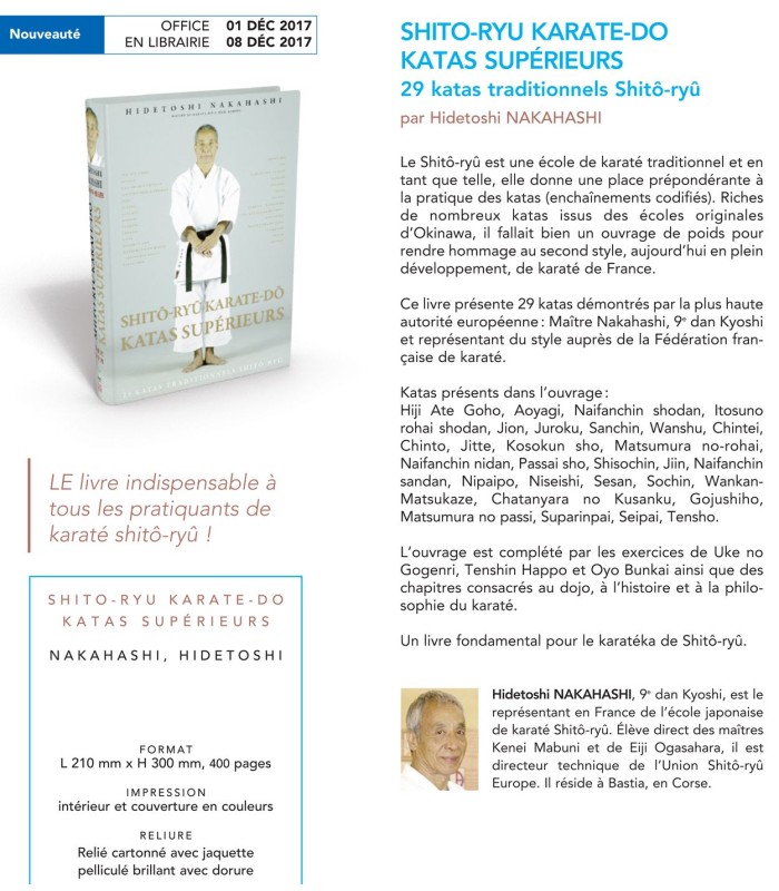 Livro SHITO-RYU KARATE-DO KATAS SUPÉRIEURS, Hidetoshi NAKAHASHI, francês