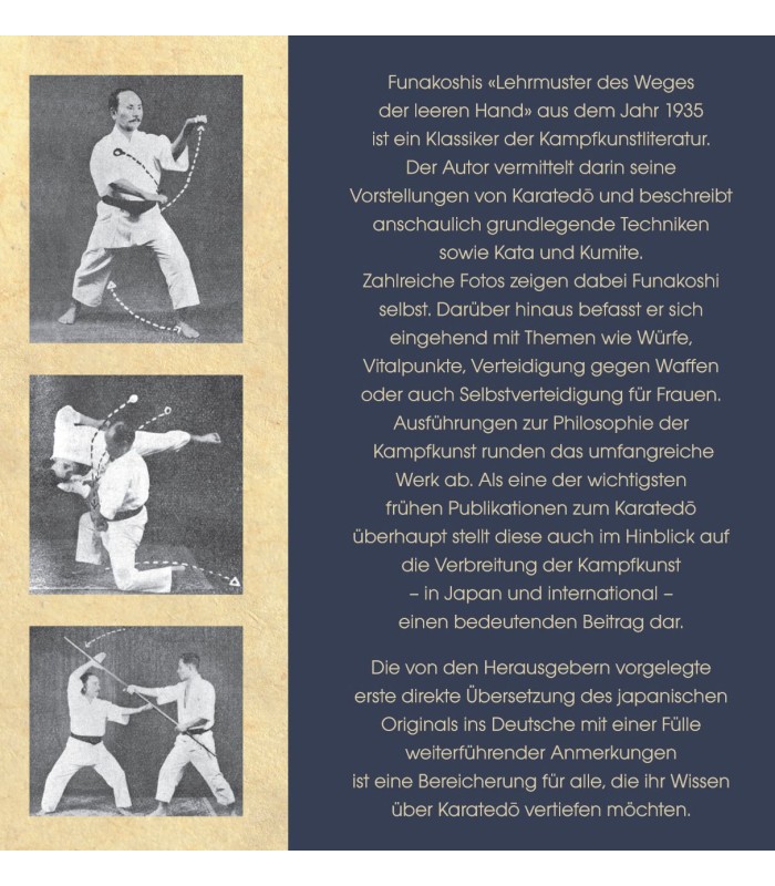 Book Karatedo Kyohan, Lehrmuster des Weges der leeren Hand, Funakoshi Gichin, German