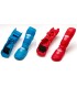 Pack KAMIKAZE gant rouge et bleue et Protèges tibia et pied combinés rouge et bleue (RFEK approved)