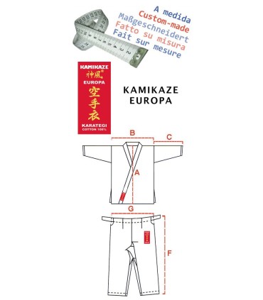 Karategui Kamikaze Europa hecho a medida