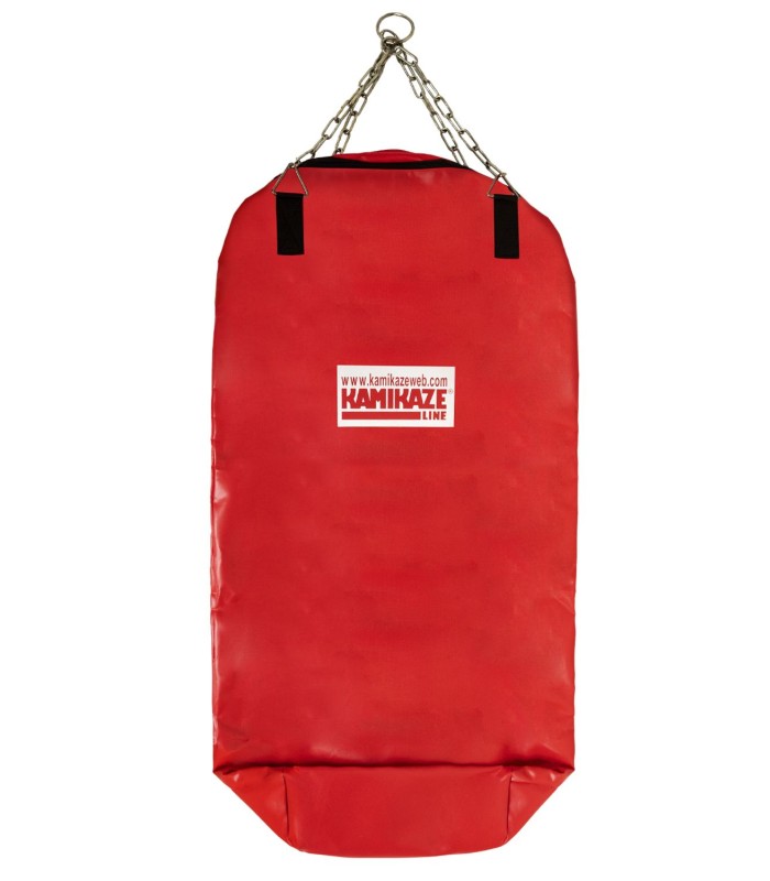 KAMIKAZE punching bag, red PVC, 110 x 40 cm, chains included, not filled  