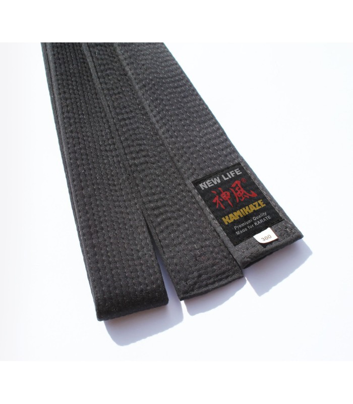 Ceinture Noire KAMIKAZE coton qualité Premium EXTRA GROSSE