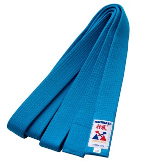 KAMIKAZE competition belt BLUE color cotton, WKF APPROVED