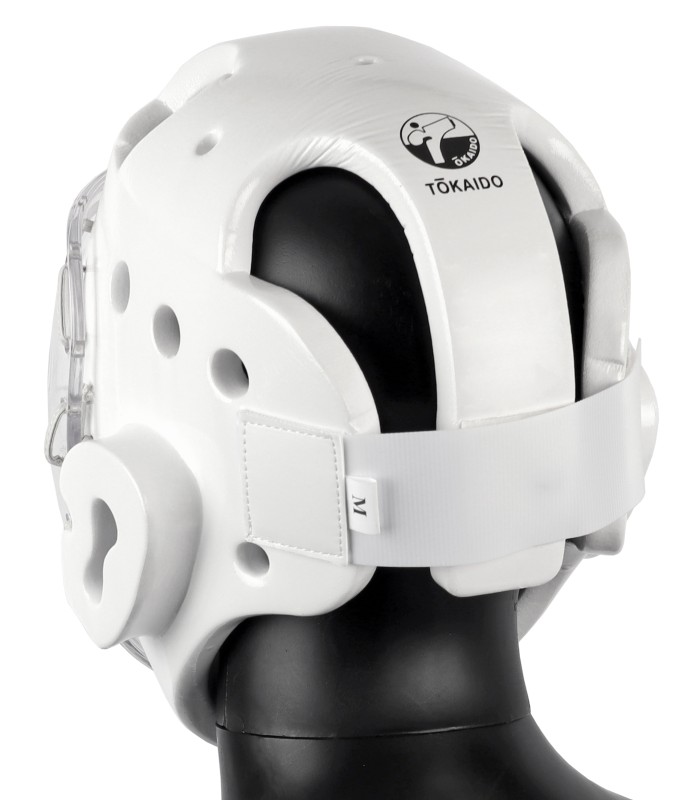 Casco Karate TOKAIDO Junior alevín/infantil, WKF Approved / homologado RFEK, blanco