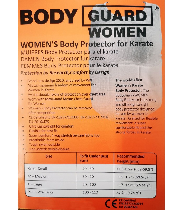 Protettore femminile Karate Shureido BodyGuard Ultra Lightweight, WKF Approved