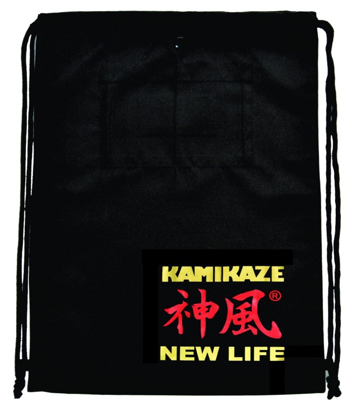 BOLSA-MOCHILA DE GIMNASIO GYM BAG KAMIKAZE NEW LIFE 47 x 35 cm, negra o blanca