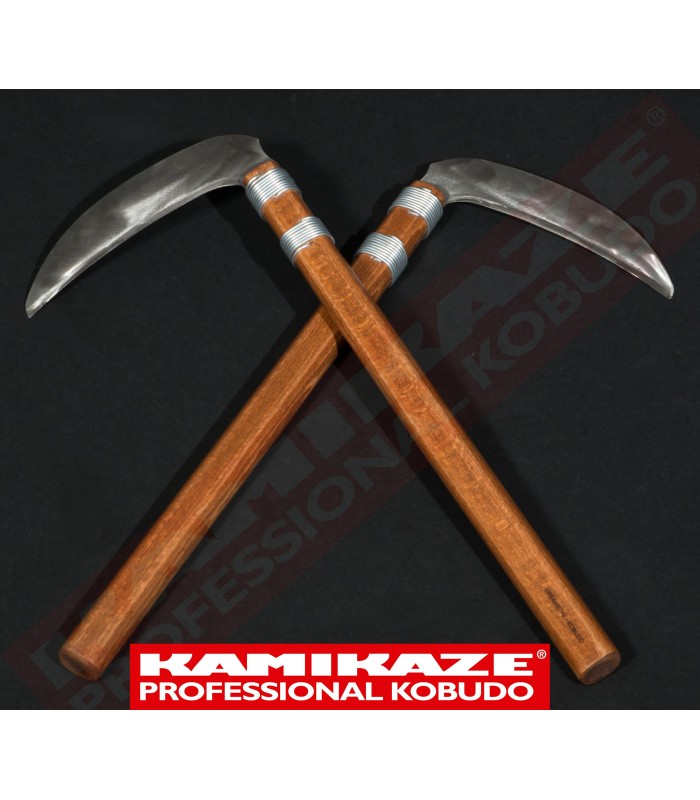 KAMA KAMIKAZE PROFESSIONAL KOBUDO aus Eichenholz mit INOX-Scheiden, Paar