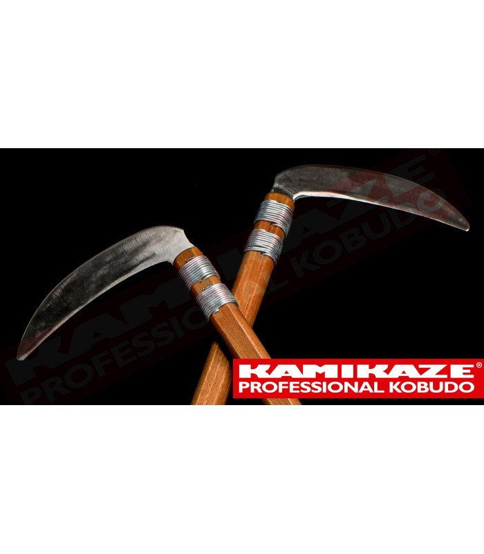 KAMA KAMIKAZE PROFESSIONAL KOBUDO aus Eichenholz mit INOX-Scheiden, Paar