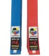 Pack Cinturón de competición Rojo y Azúl KAMIKAZE KATA, algodón especial BST "NEW LIFE Premium", aprobado WKF