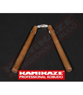 Nunchaku KAMIKAZE PROFESSIONAL KOBUDO, chêne, rond, triple corde, fait à la main