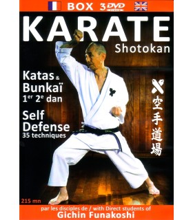 Coffret 3 DVD Shotokan KATA & BUNKAI & SELF DEFENSE, disciples de Funakoshi 