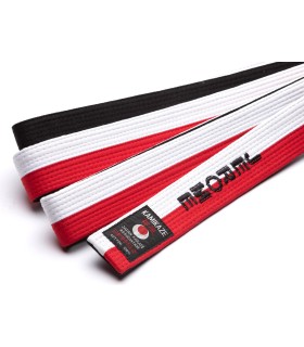Kamikaze-Gürtel rot, weiß und schwarz speziell für RENSHI