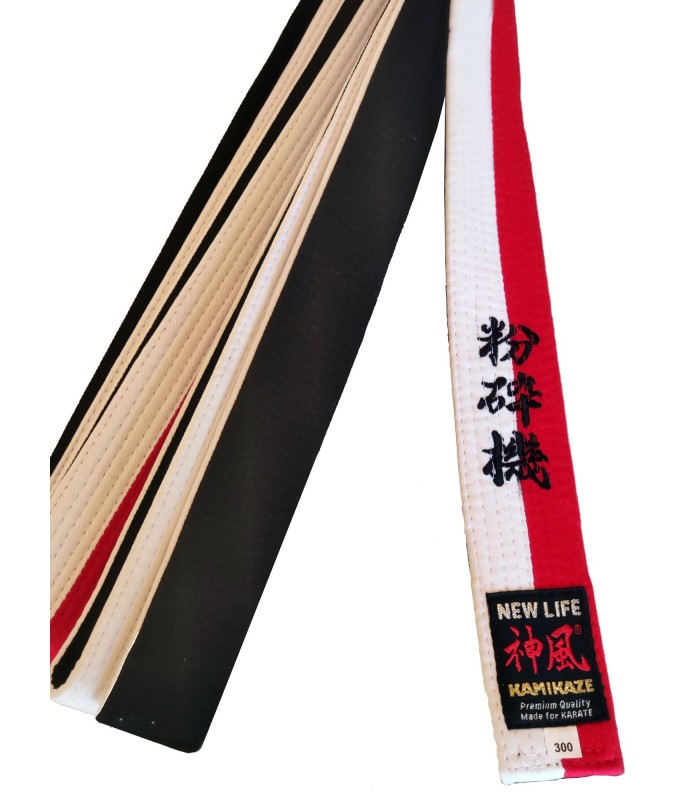 Ceinture Kamkaze Rouge, blanche et noire spéciale RENSHI