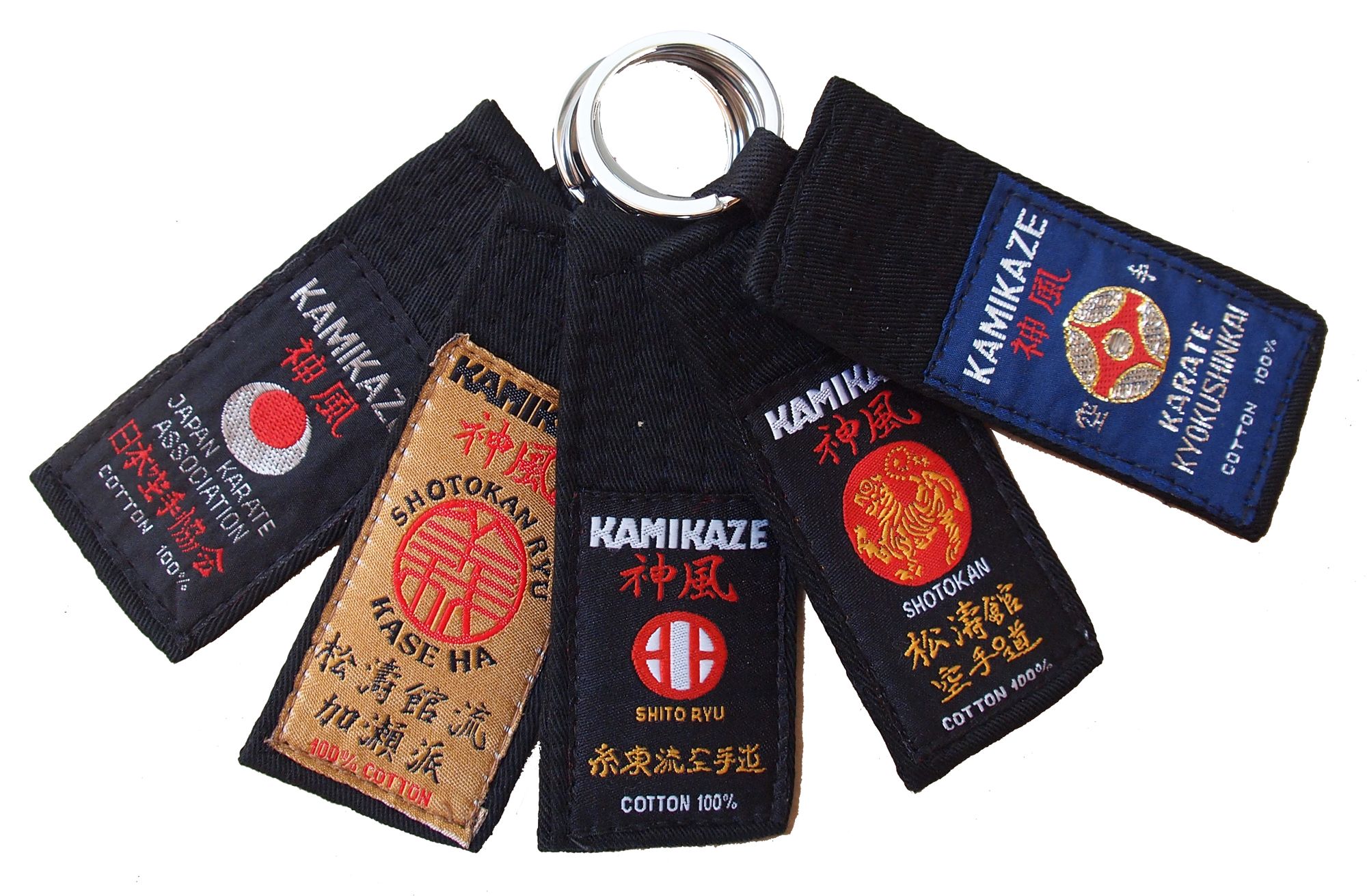 Portachiave Kamikaze Cintura nera dan, diverso stile/scuola - Kamikaze  Karategi Online Shop
