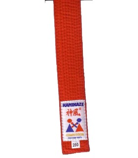 Cintura da competizione KAMIKAZE rossa in cottone, omologata WKF/FMK