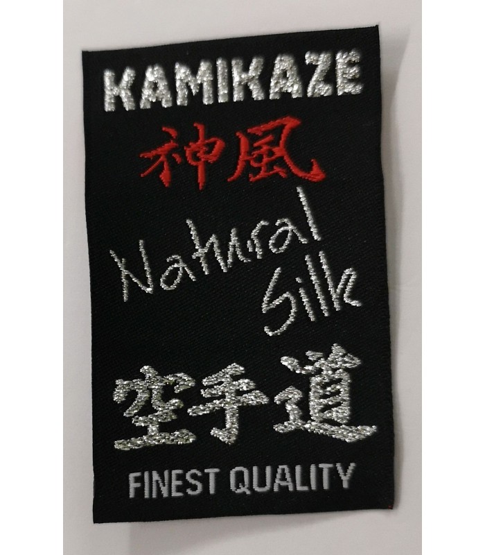 NATURAL SILK BLACK BELT KAMIKAZE in individual box 