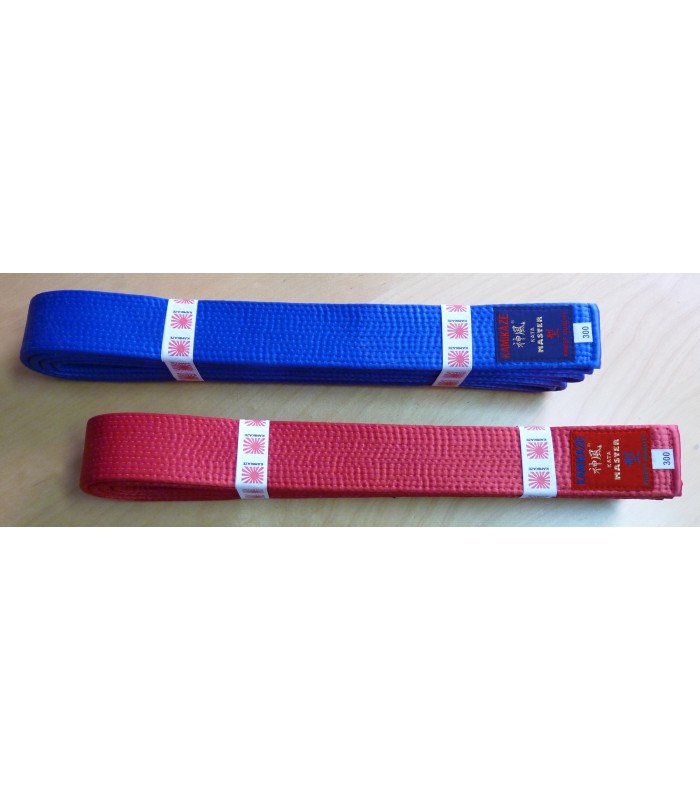 KAMIKAZE RED competition belt "KATA-MASTER" SILK-SATIN, WKF APPROVED 