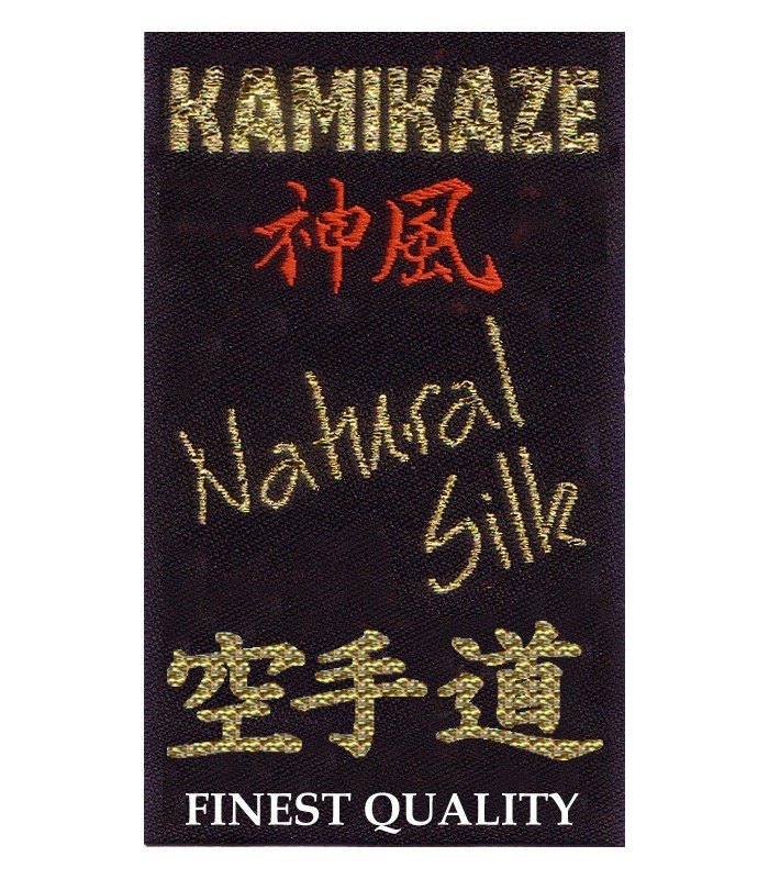 NATURAL SILK BLACK BELT KAMIKAZE in individual box 