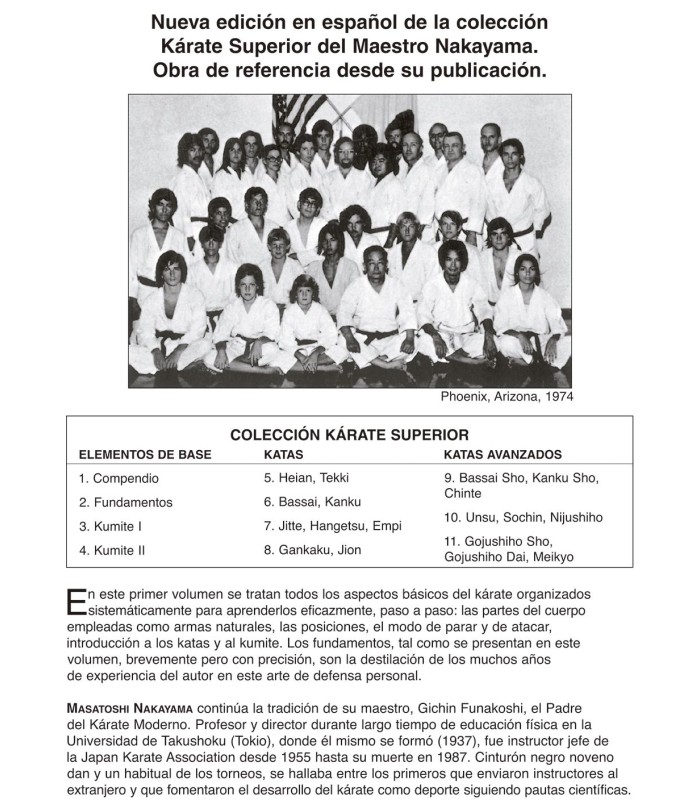 Libro KARATE SUPERIOR M. NAKAYAMA, español Vol.1 Compendio