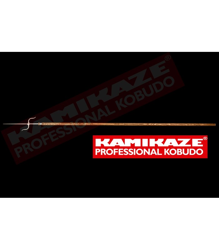 NUNTI BO KAMIKAZE PROFESSIONAL KOBUDO, hecho a mano, roble, Manji Sai de acero inoxidable