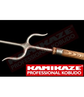 NUNTI BO KAMIKAZE PROFESSIONAL KOBUDO, oak, hand made with stainless steel Manji Sai