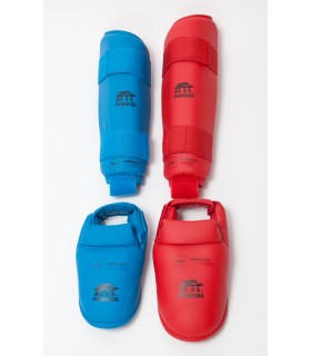 Shin and foot protector, combined, SHUREIDO, approved by WKF