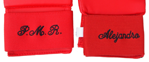 Embroidery on fist protectors